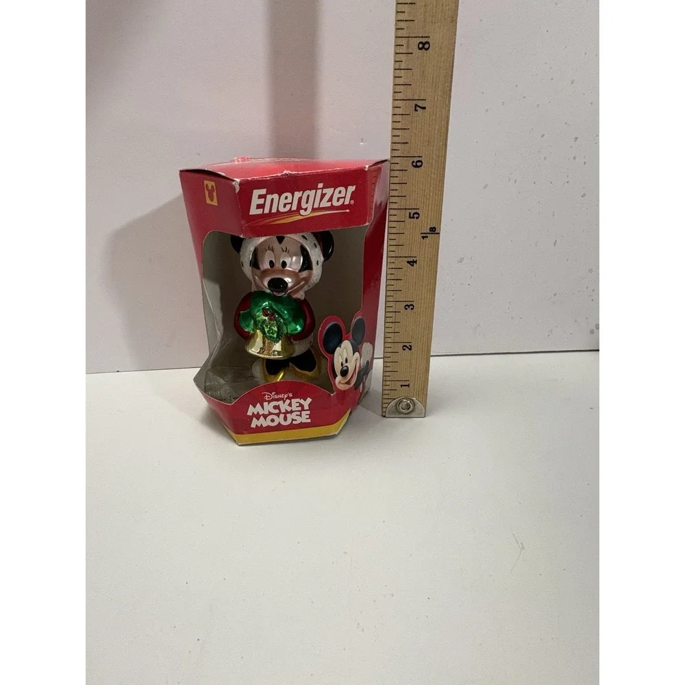 Vtg 2000 Disney Mickey Mouse‎ Christmas Ornament Blown Glass Energizer Giveaway